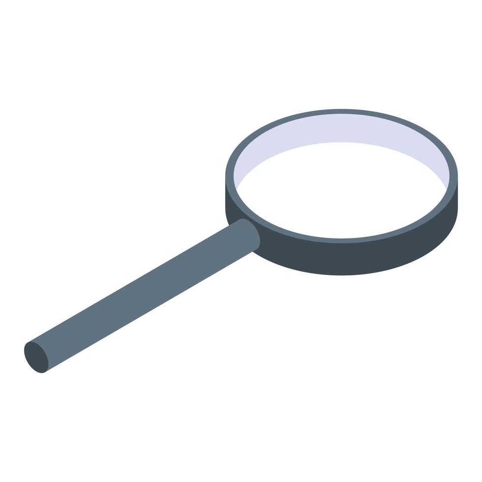 Magnifying glass icon, isometric style vector