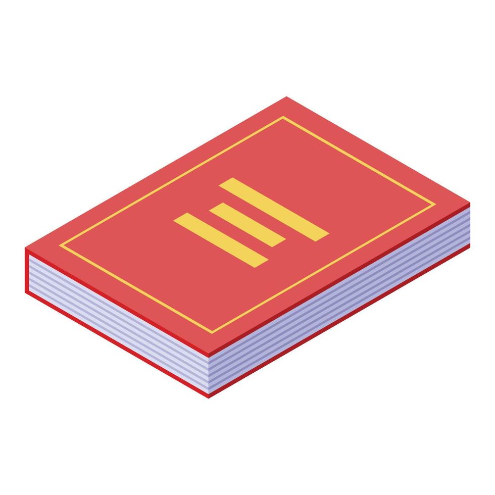 Judge book icon, isometric style vector