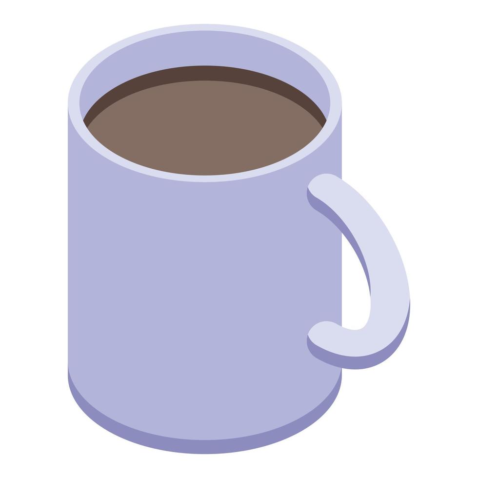 Office coffee mug icon, isometric style vector