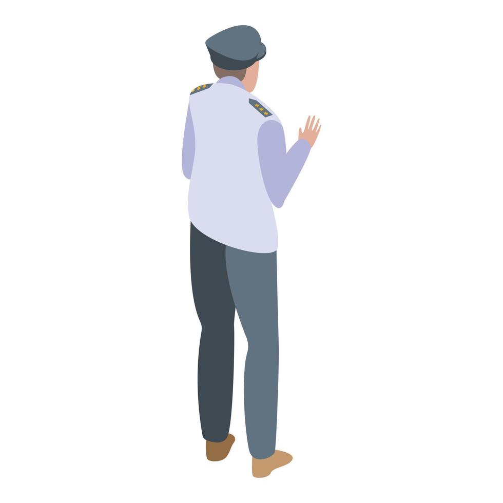 Security man icon, isometric style vector