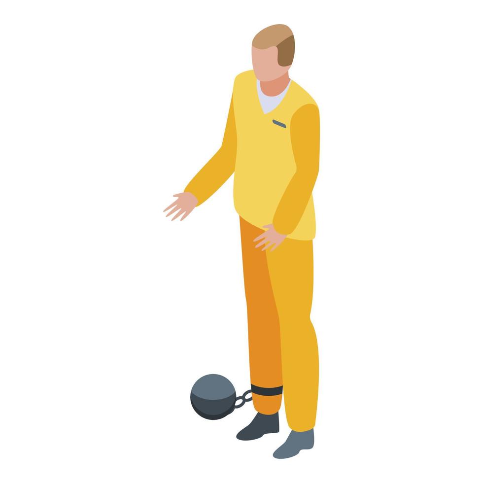 Prisoner icon, isometric style vector