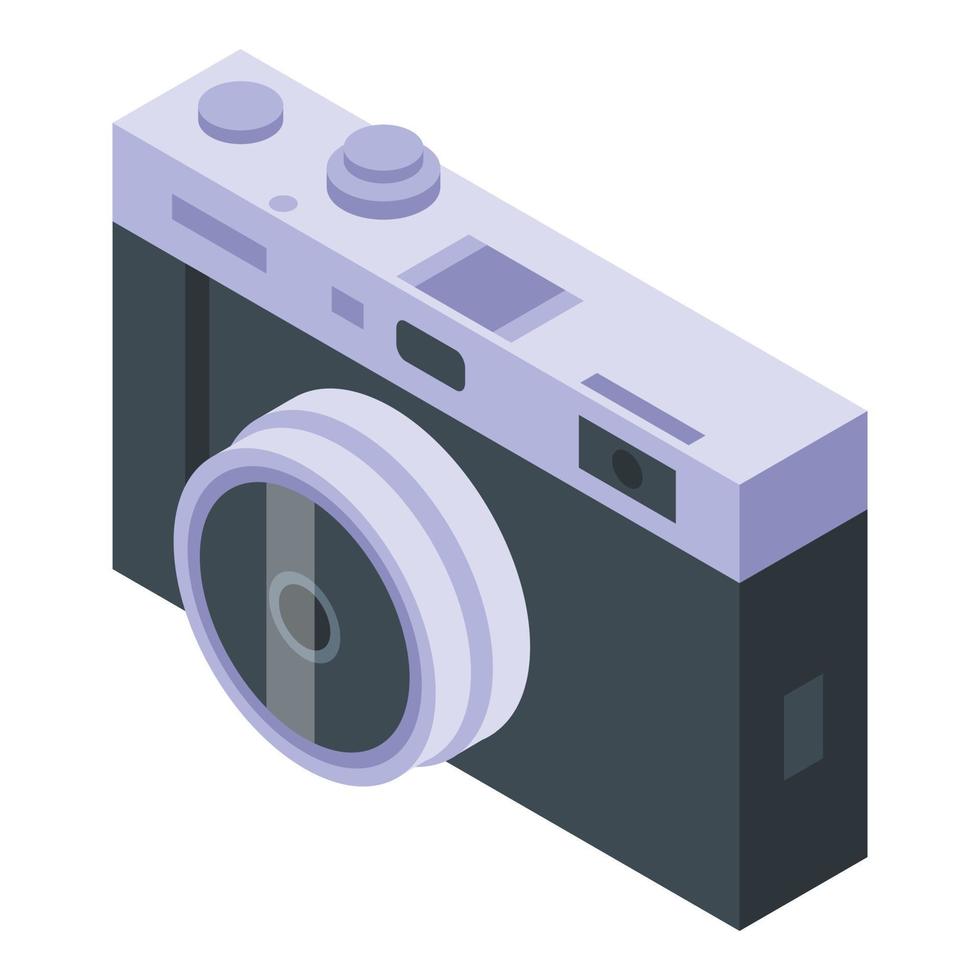 Tourist camera icon, isometric style vector