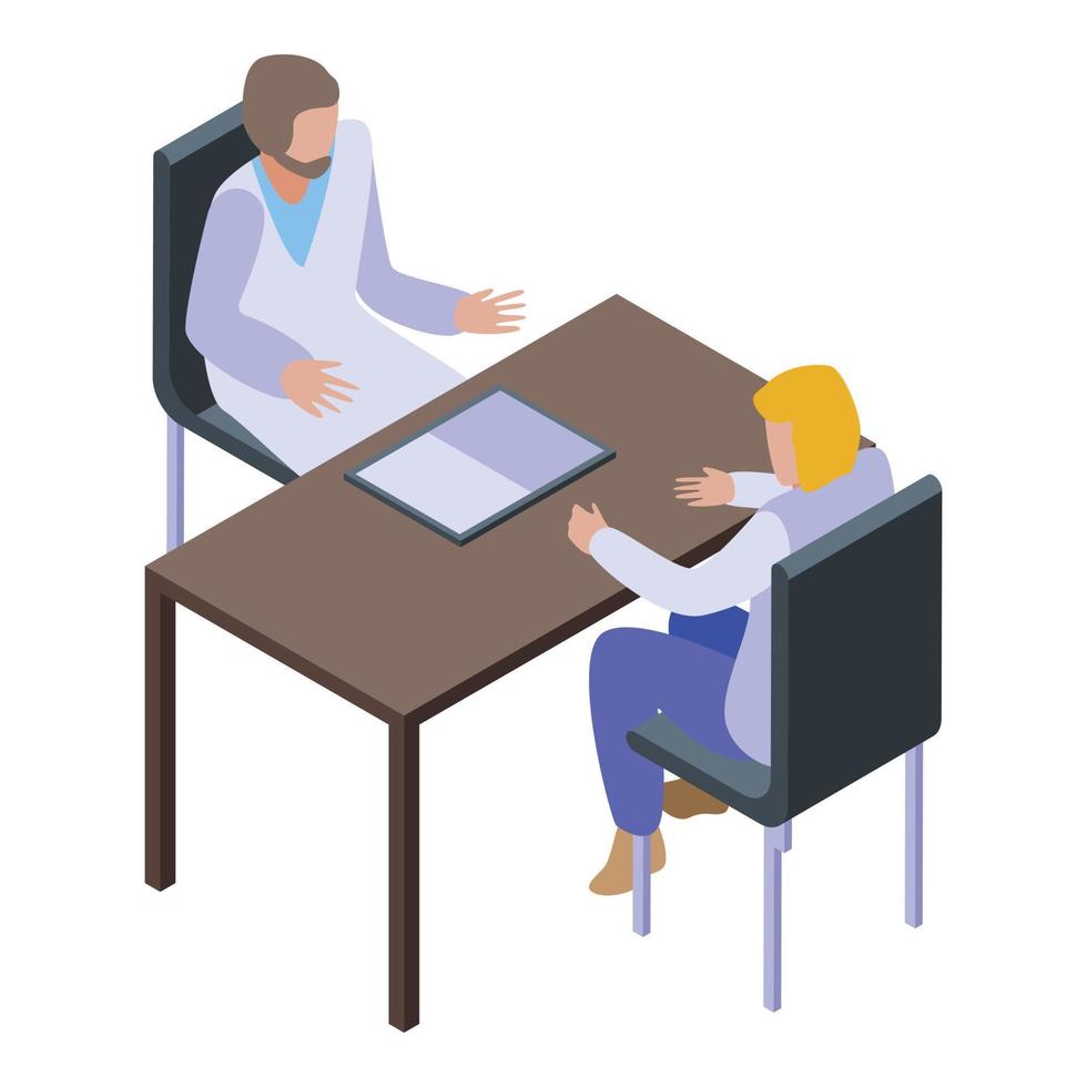 Doctor psychologist icon, isometric style vector