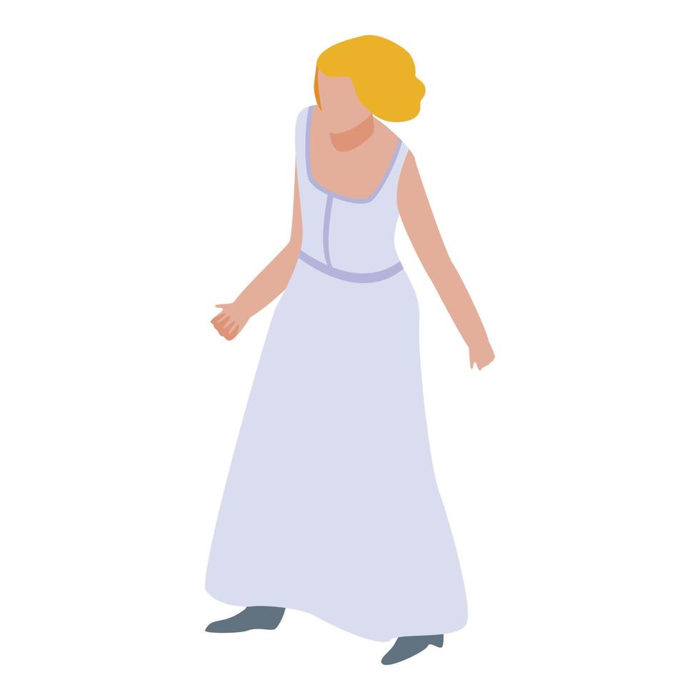 Romantic bride icon, isometric style vector