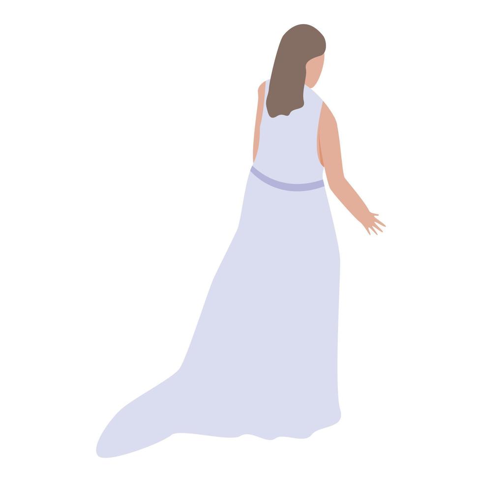 Wedding bride icon, isometric style vector