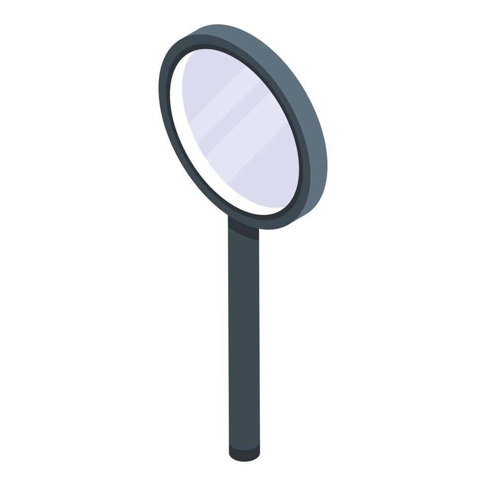 Plastic magnifier icon, isometric style vector