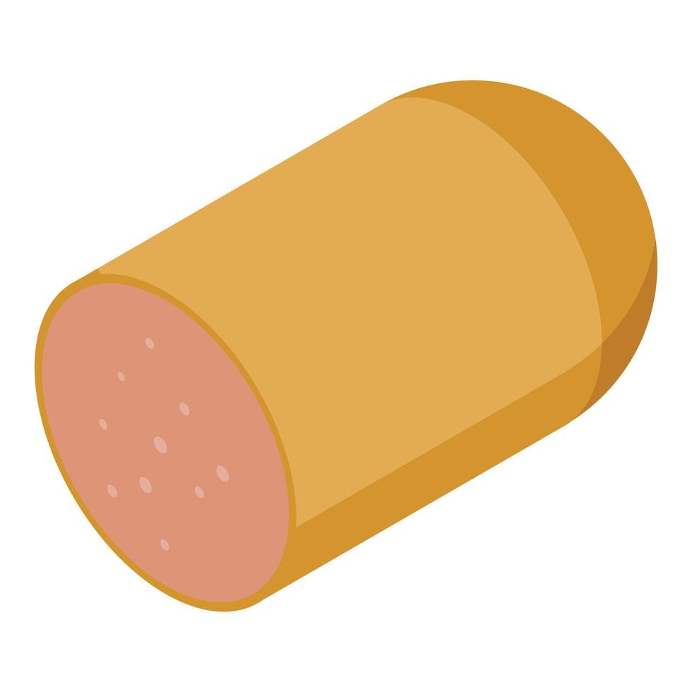 Half sausage icon, isometric style vector