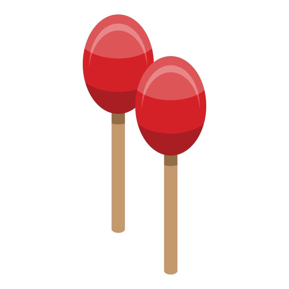 Musical maracas icon, isometric style vector