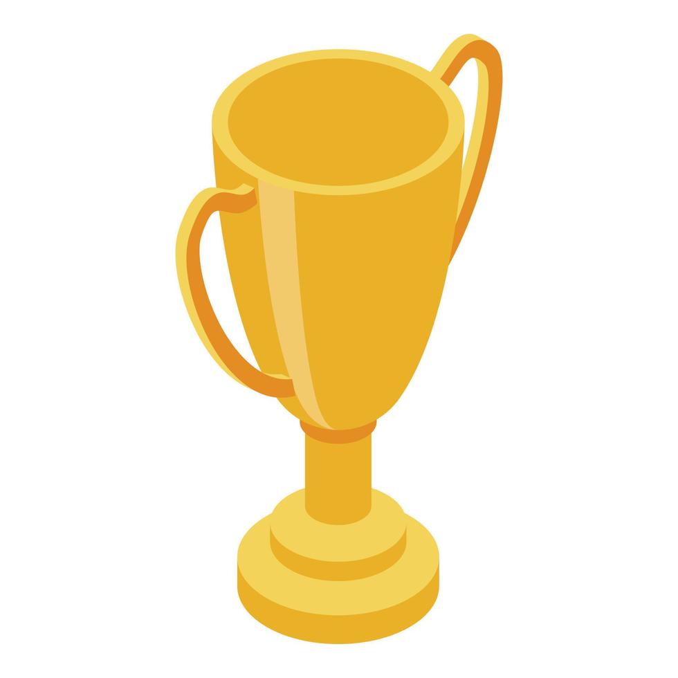 Gold quest cup icon, isometric style vector