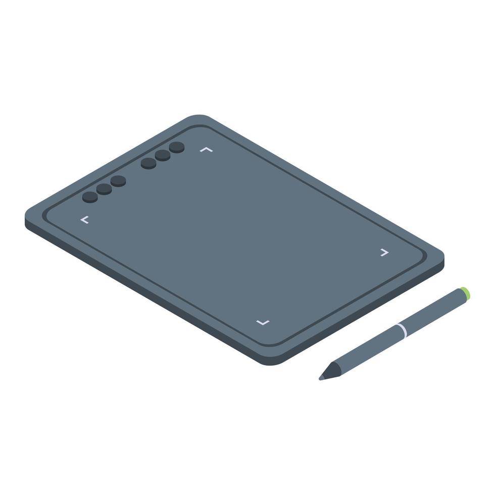 Art paint tablet icon, isometric style vector