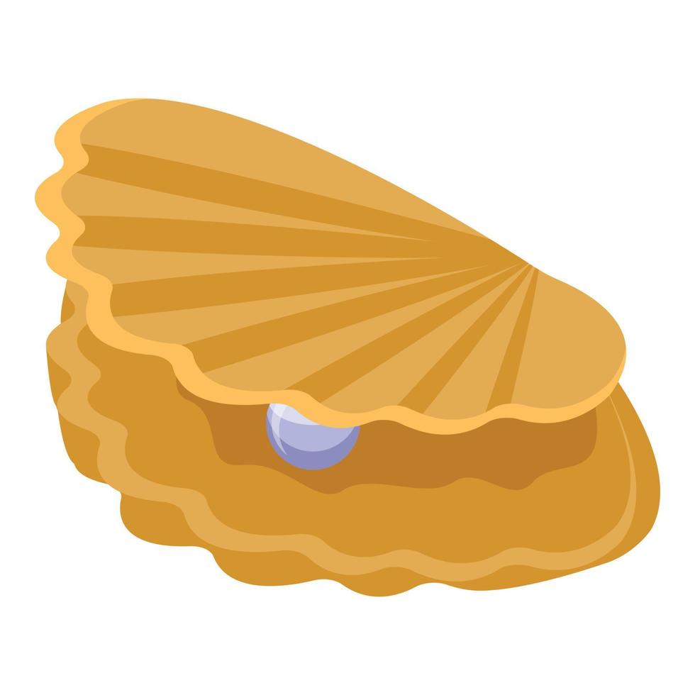 icono de concha de mar, estilo isométrico vector