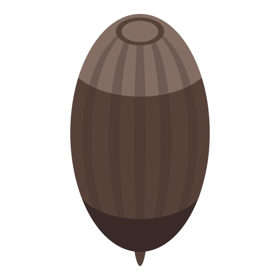 icono de bellota marrón, estilo isométrico vector