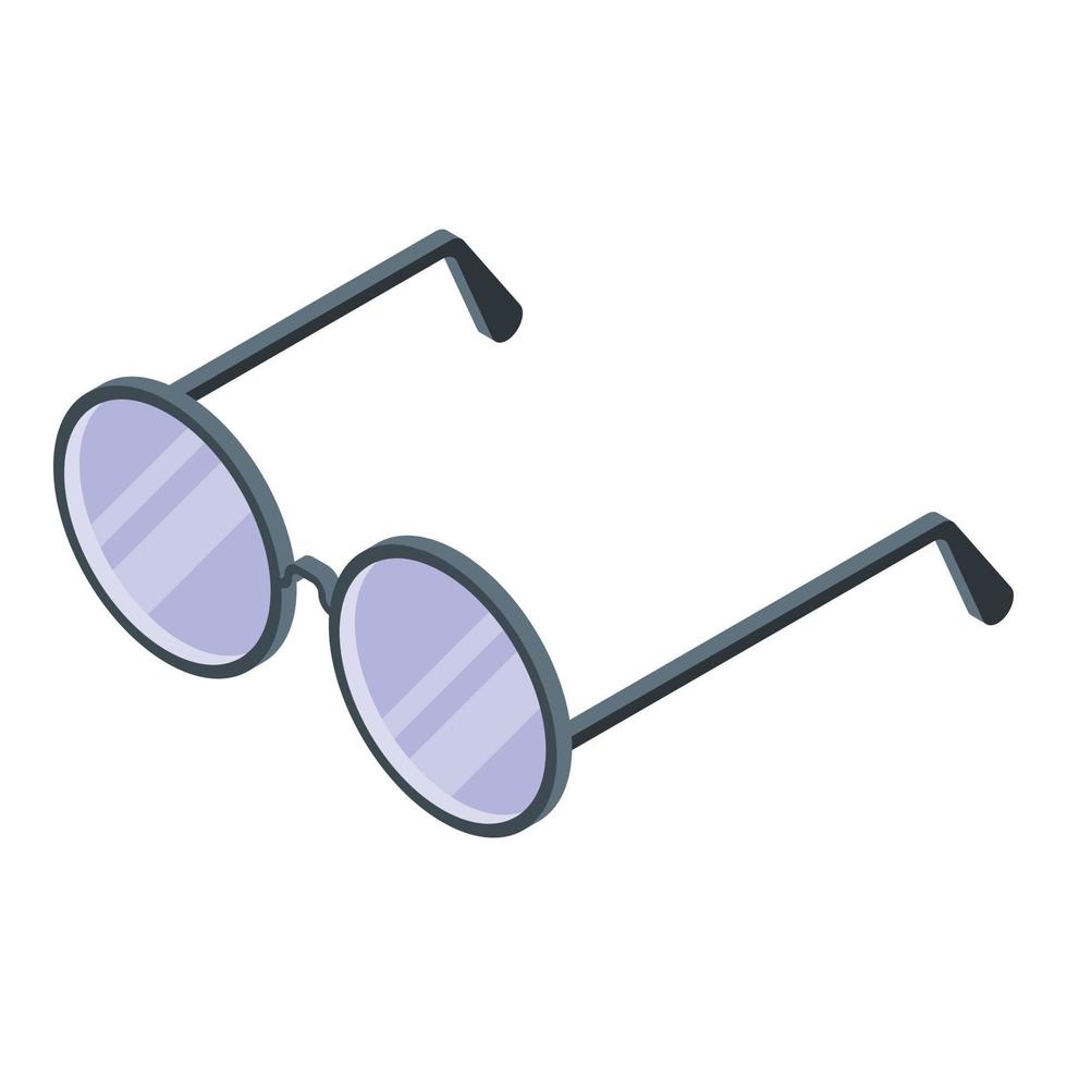 Round eyeglasses icon, isometric style vector