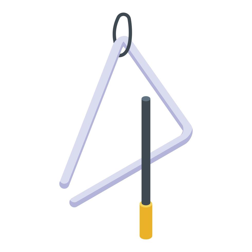 Musical triangle icon, isometric style vector