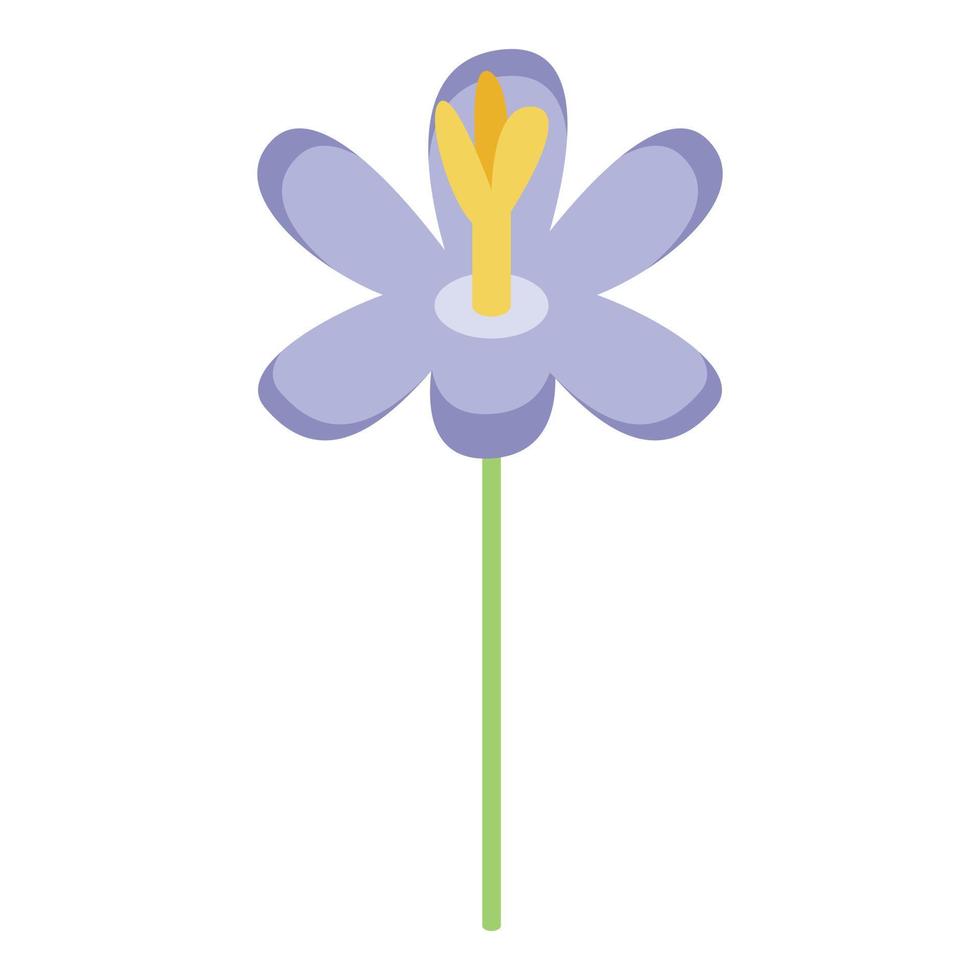icono de flor violeta, estilo isométrico vector