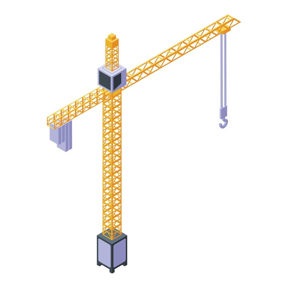 Capacity crane icon, isometric style vector