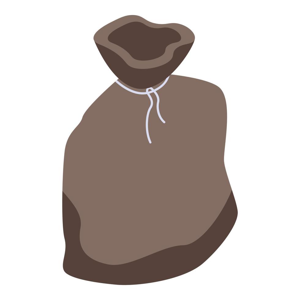 Purse sack icon, isometric style vector