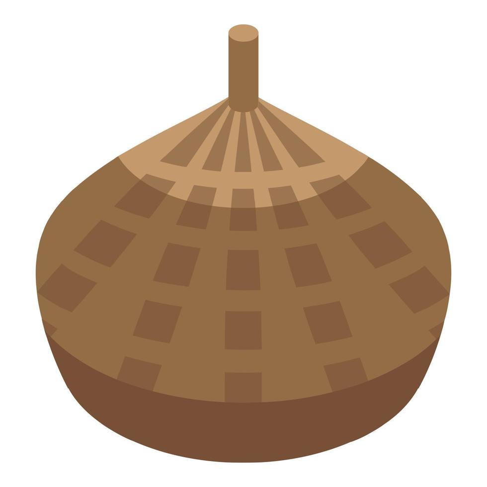 Forest acorn icon, isometric style vector