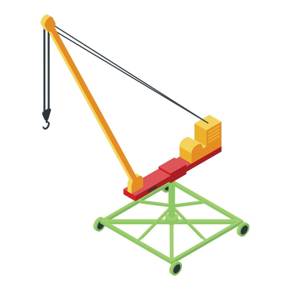 Crane icon, isometric style vector