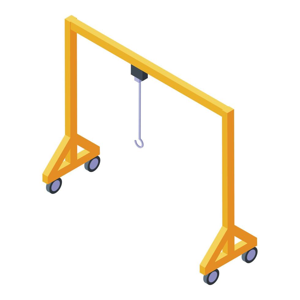 Port crane icon, isometric style vector