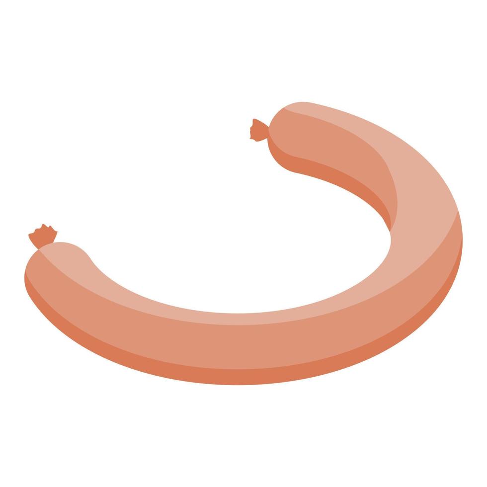 Long sausage icon, isometric style vector