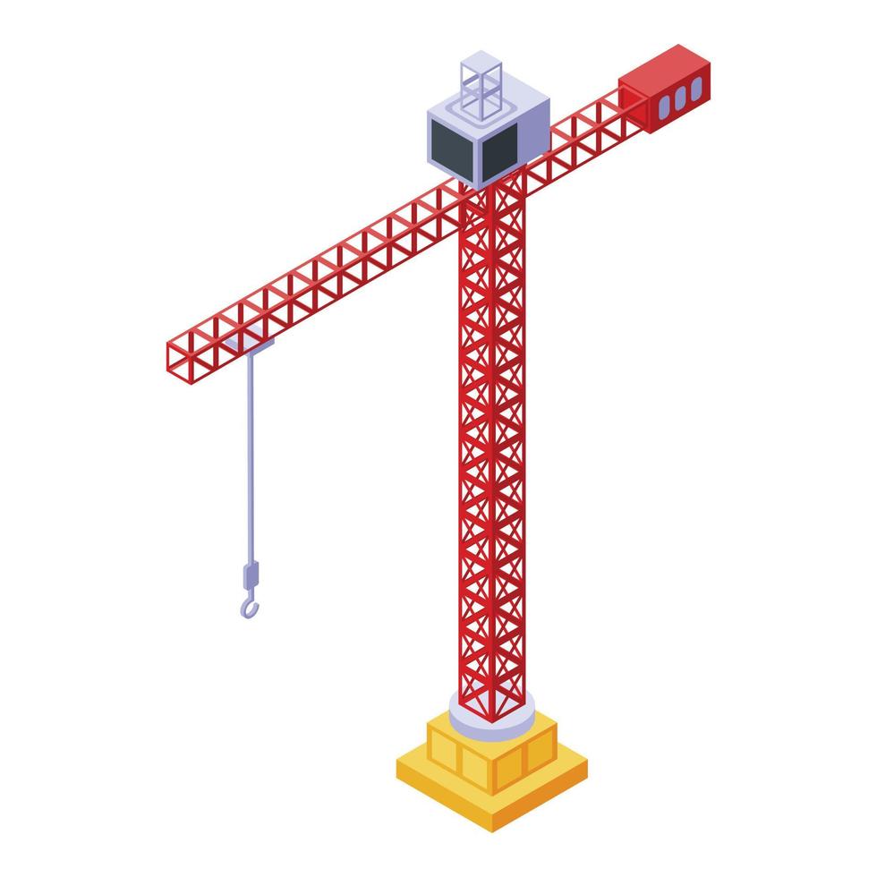 Load crane icon, isometric style vector