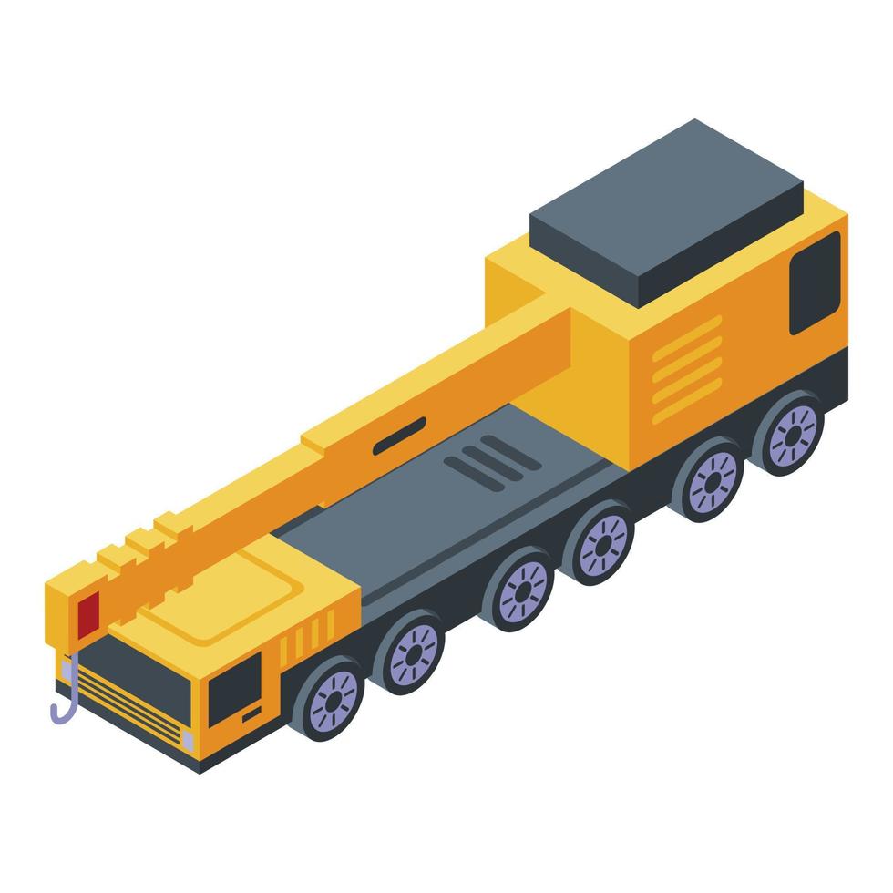 Big city crane icon, isometric style vector