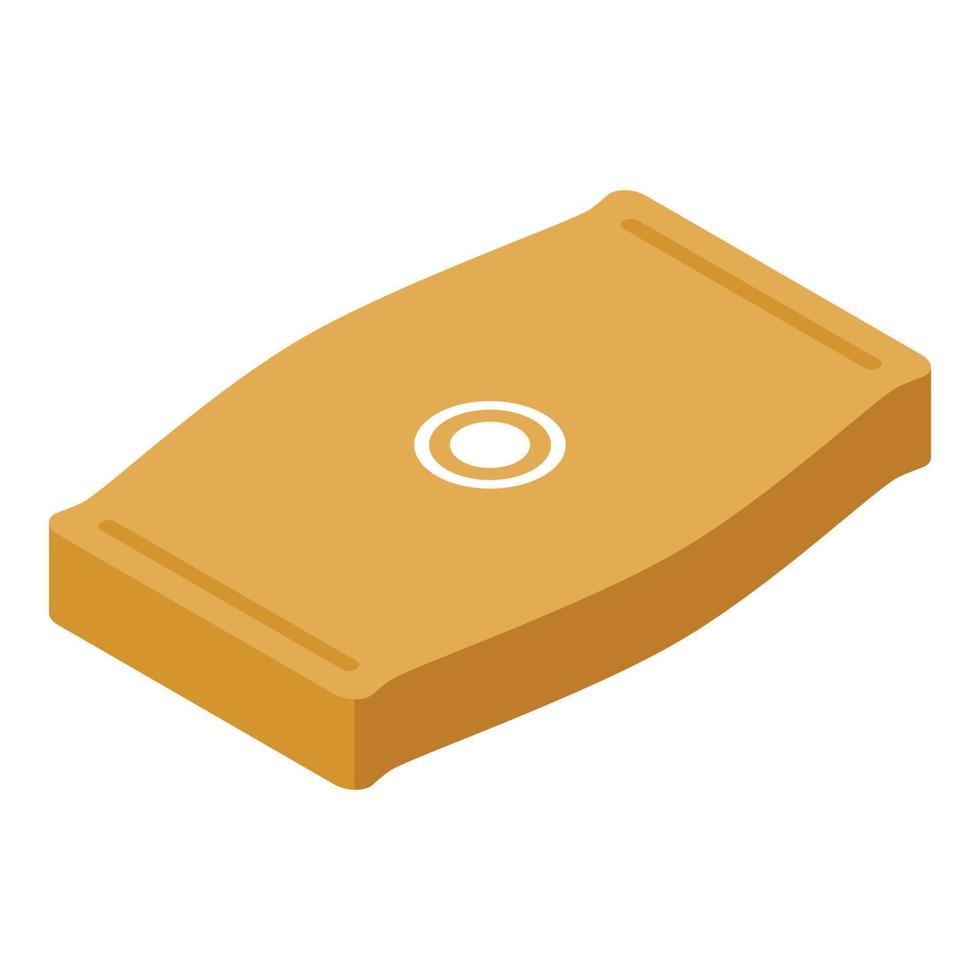 Pocket sack icon, isometric style vector