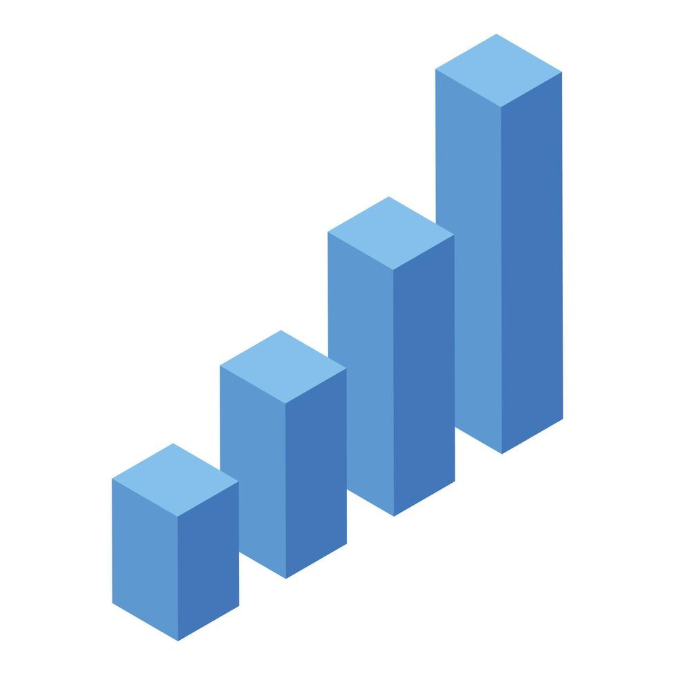 Marketing evolution graph icon, isometric style vector