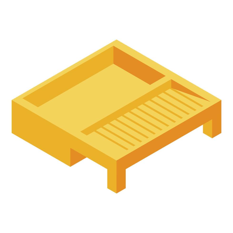 Paint roller box icon, isometric style vector