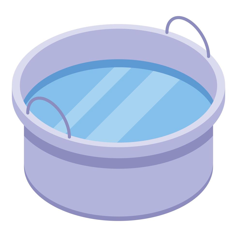 Washbowl with water icon, isometric style vector