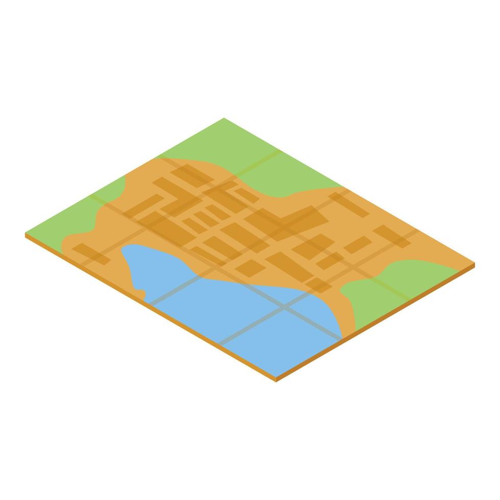 Quest map icon, isometric style vector