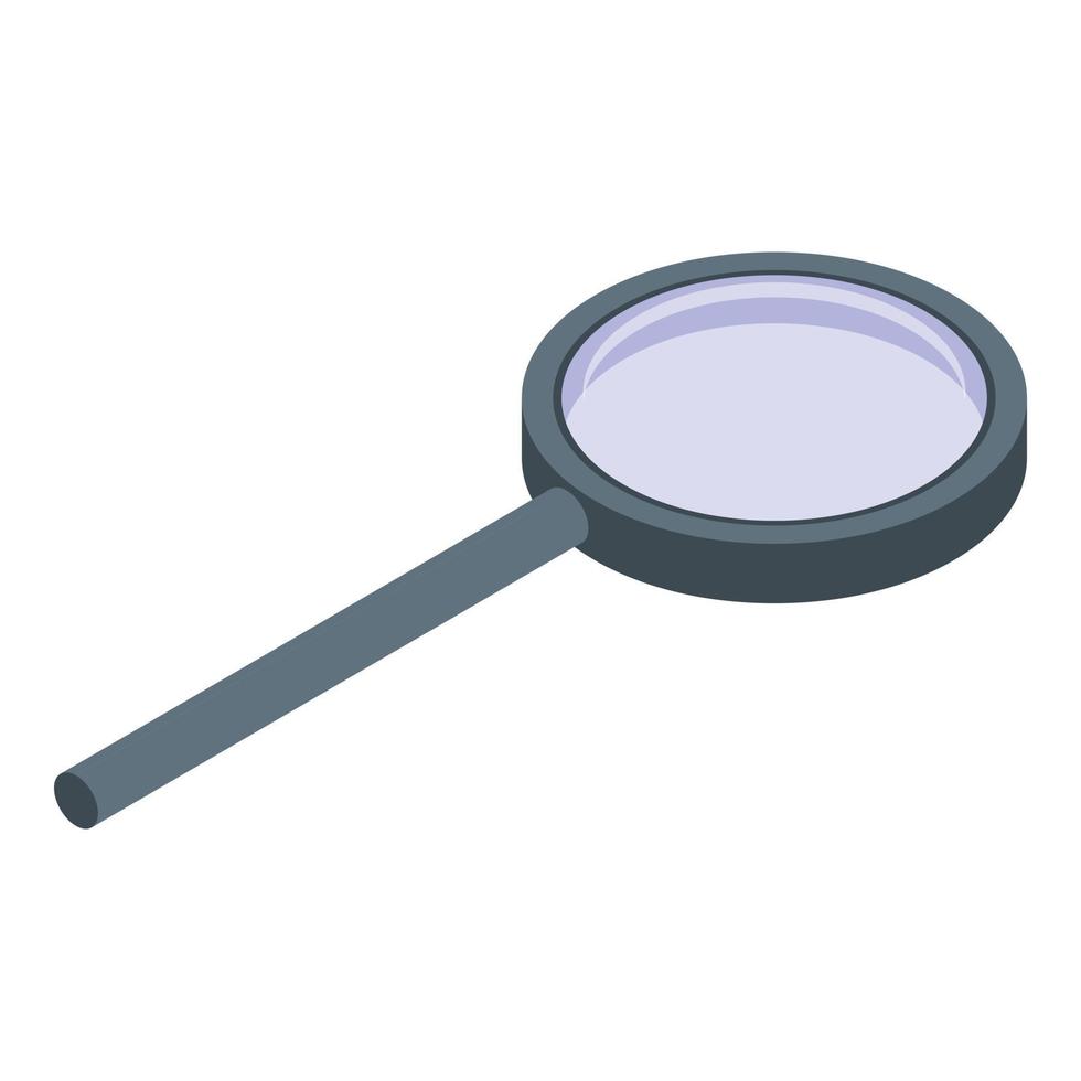 Magnifying glass icon, isometric style vector