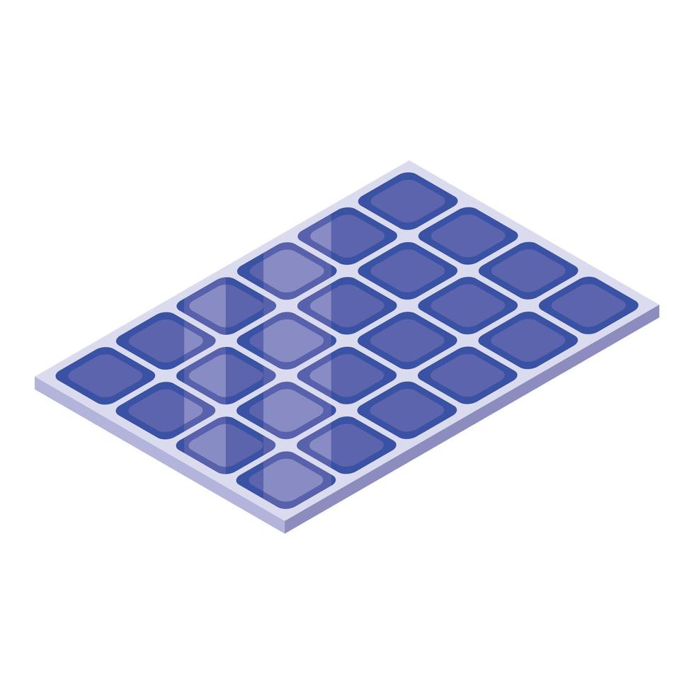 Solar panel icon, isometric style vector