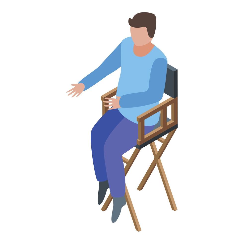 Art director in chair icon, isometric style vector