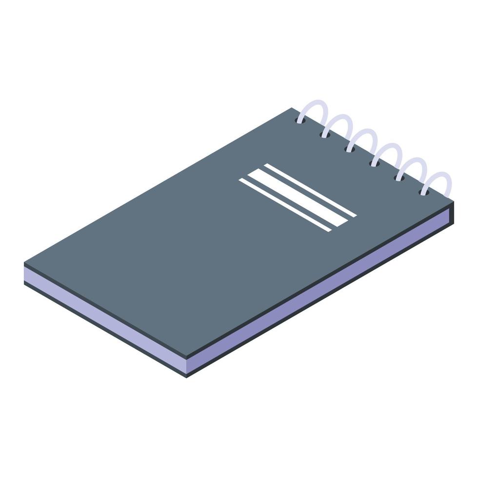 Notebook icon, isometric style vector