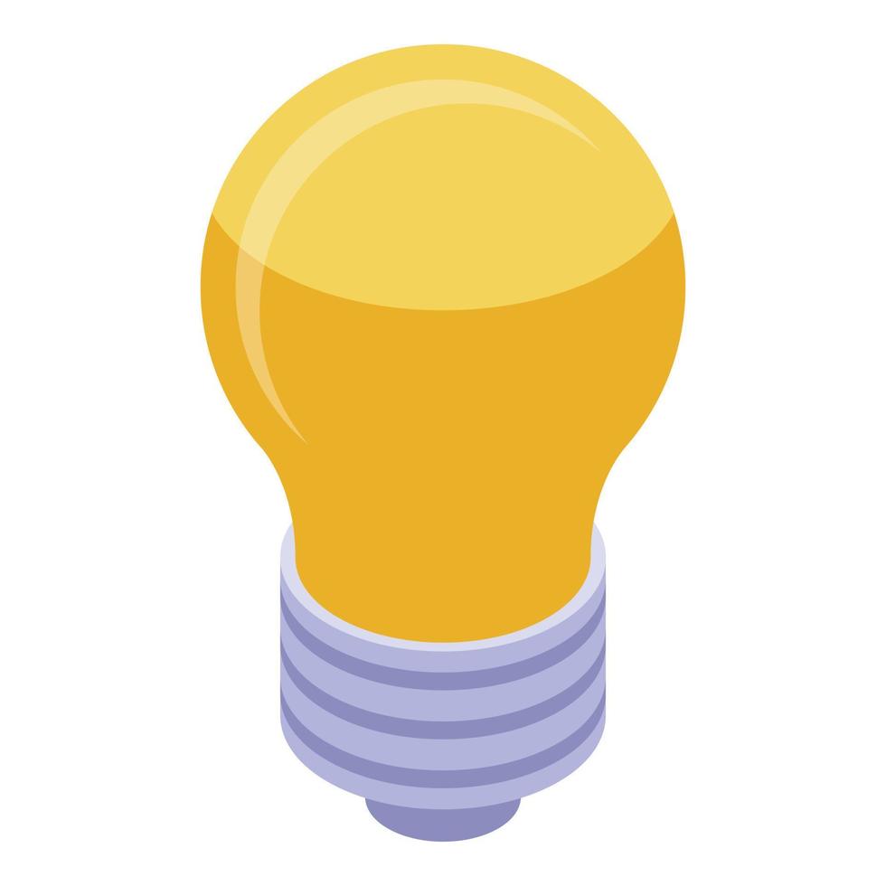 Light bulb icon, isometric style vector