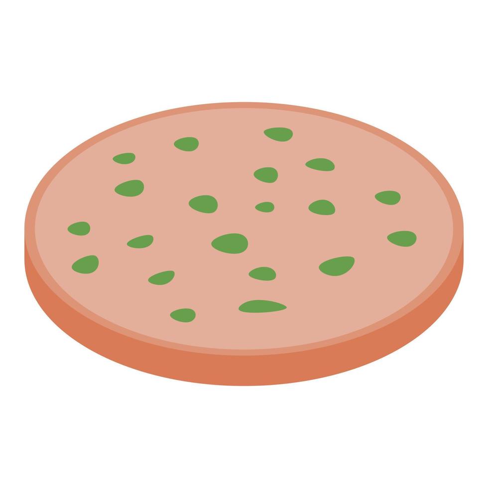 Doctor sausage slice icon, isometric style vector