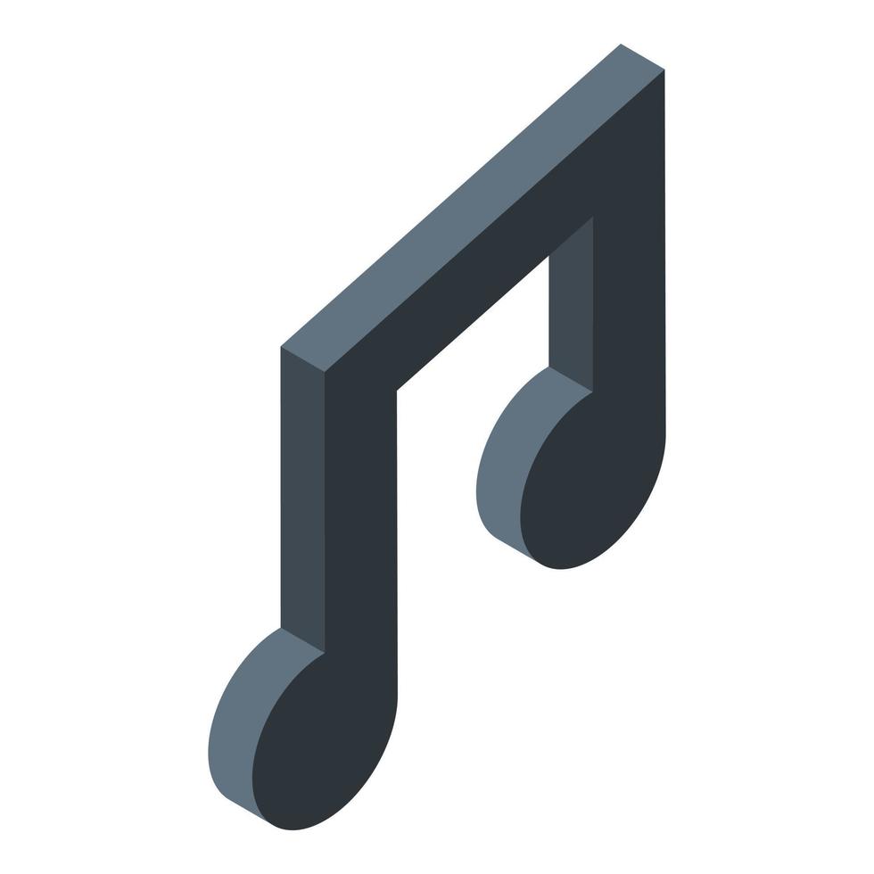 Karaoke musical note icon, isometric style vector