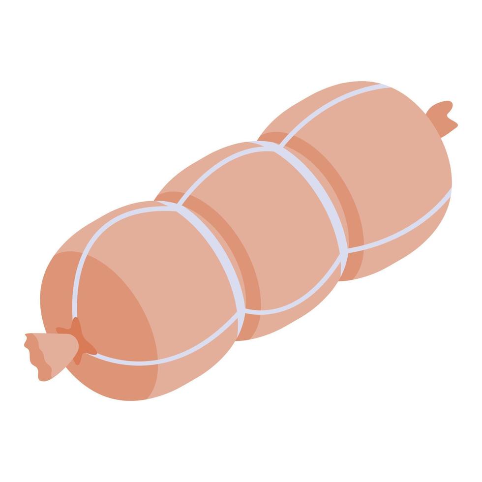 Cooking sausage icon, isometric style vector