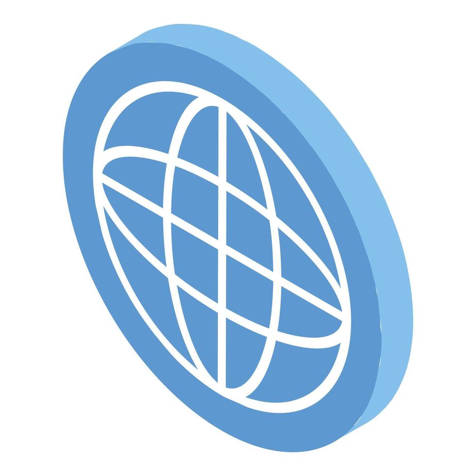 Search globe icon, isometric style vector