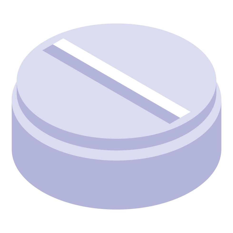 Disease pill icon, isometric style vector