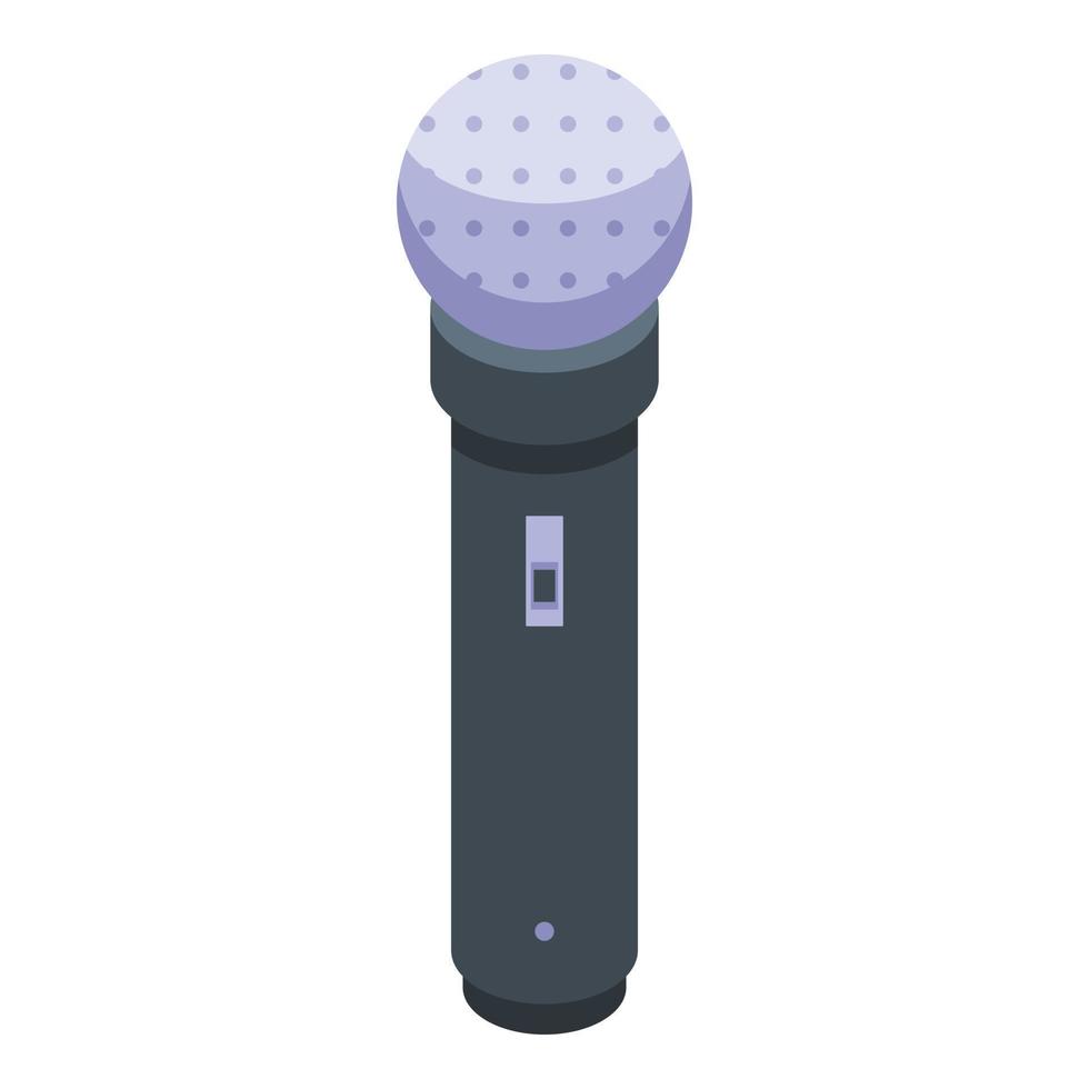 Karaoke microphone icon, isometric style vector