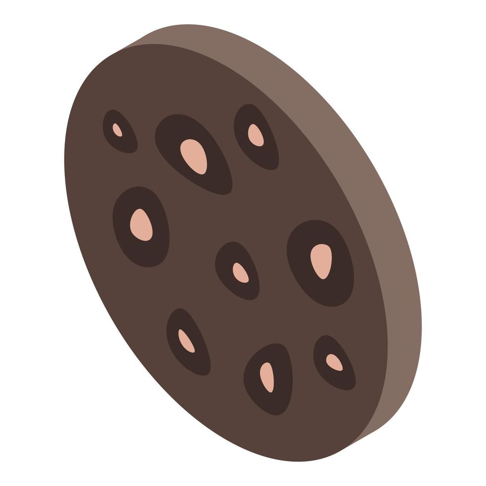 Sausage slice icon, isometric style vector