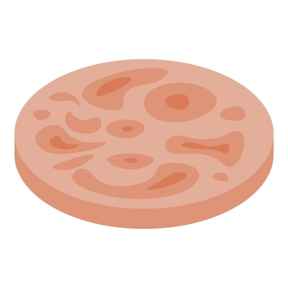 Fresh sausage slice icon, isometric style vector