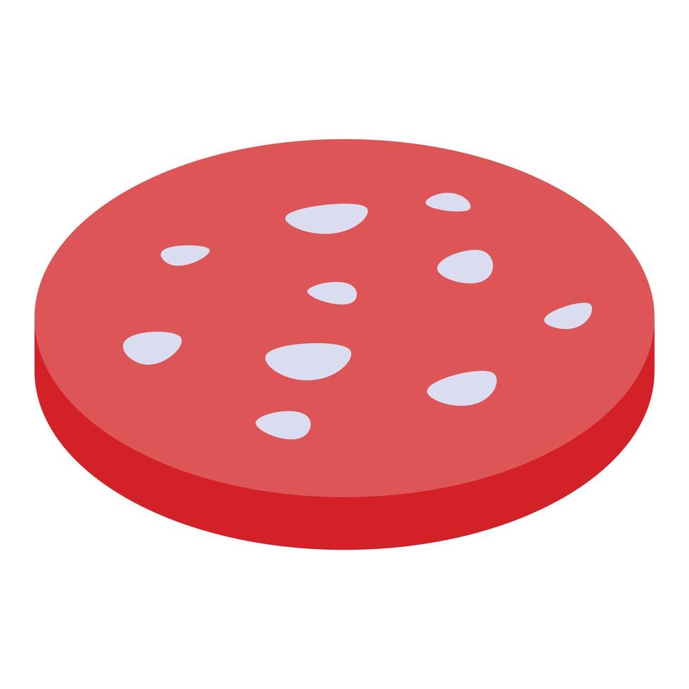 Market sausage slice icon, isometric style vector