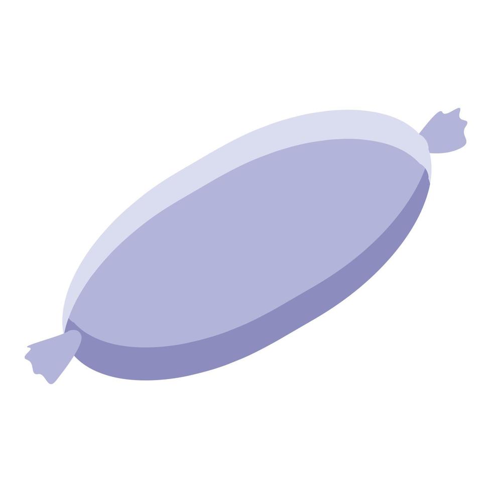 Homemade white sausage icon, isometric style vector