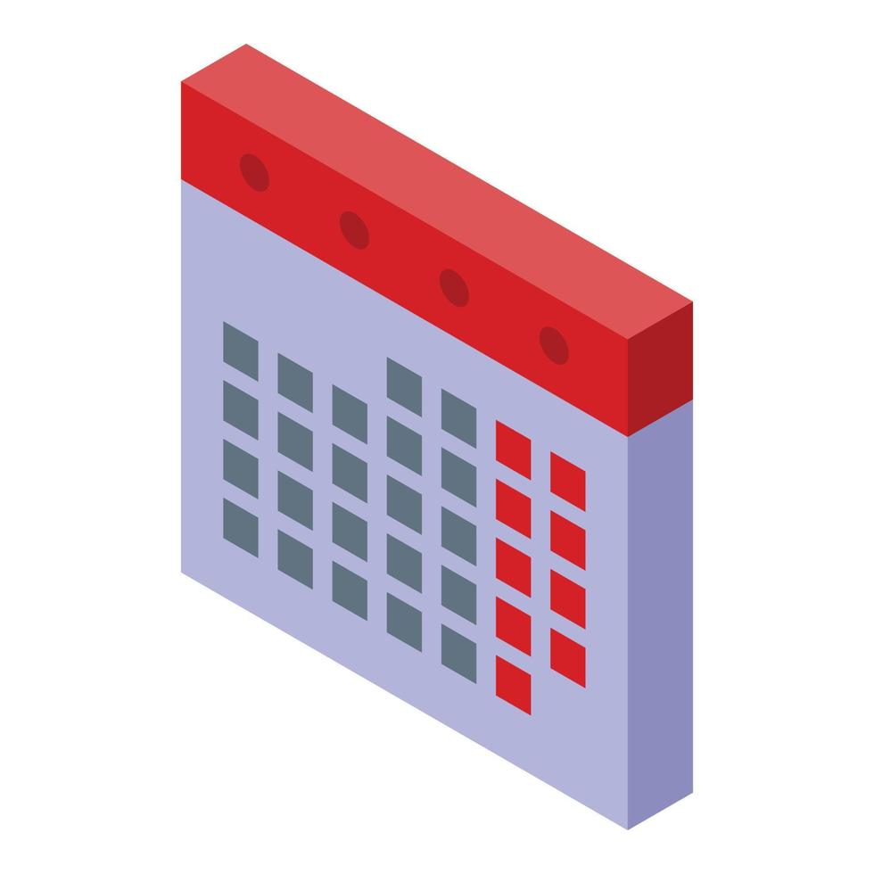 Manager calendar icon, isometric style vector