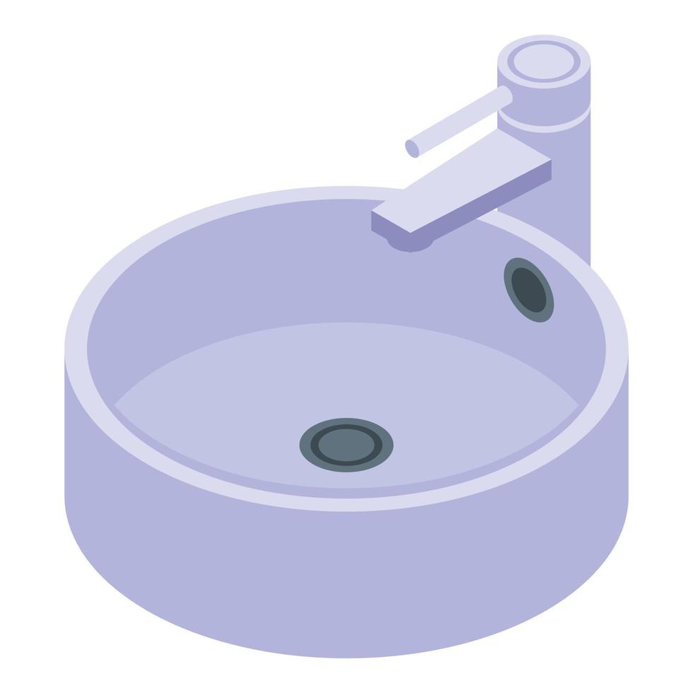 Washbasin icon, isometric style vector