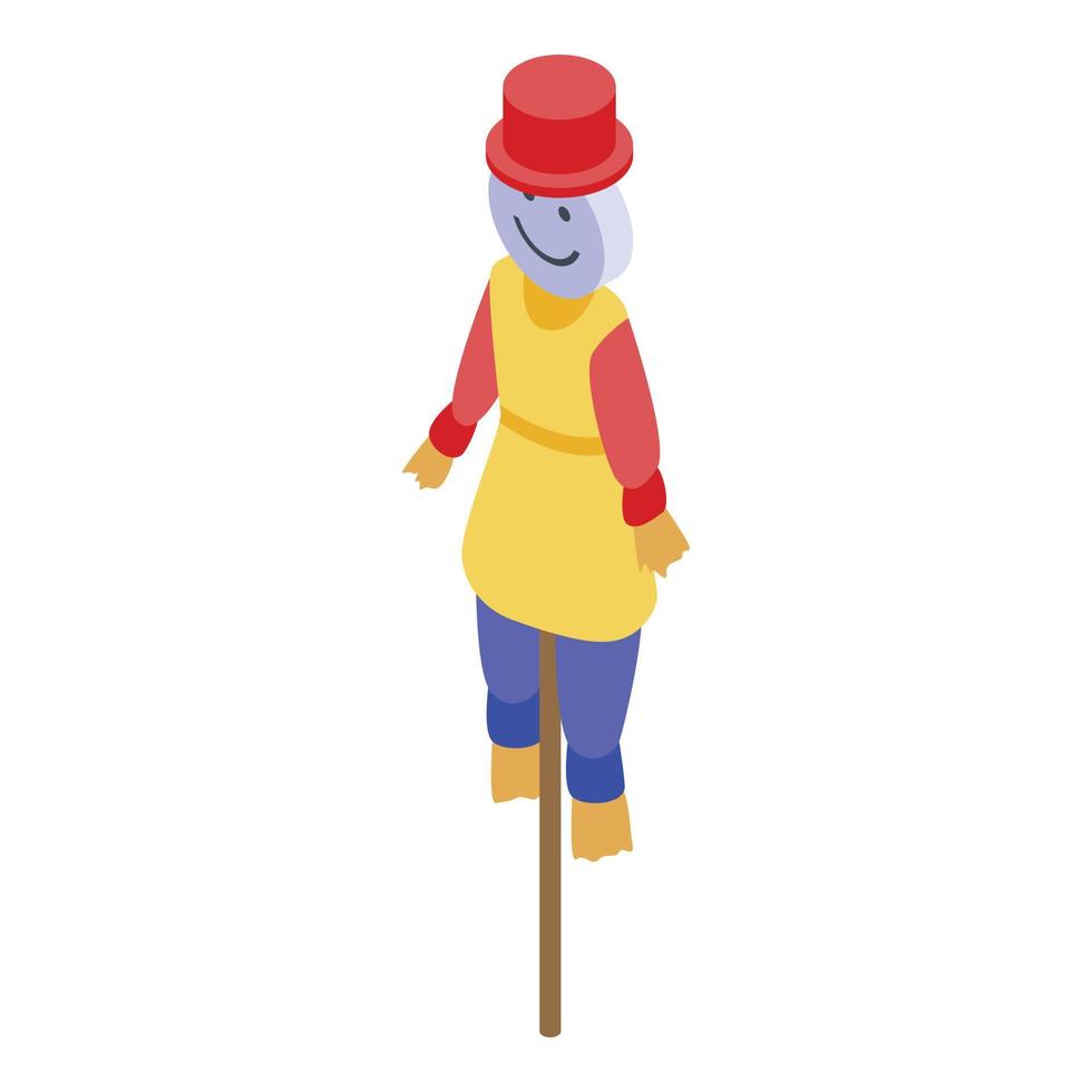 Season scarecrow icon, isometric style vector